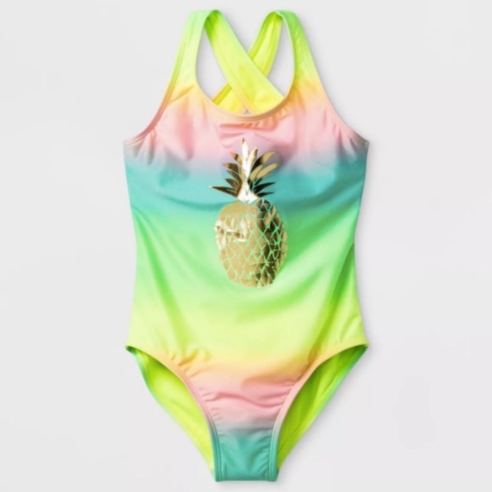 Cat & Jack Pineapple Tye Dye Swimsuit